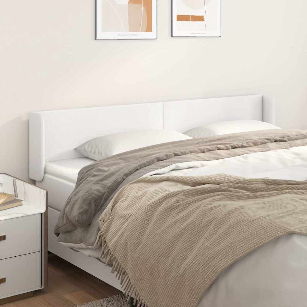 vidaXL Горна табла за легло Бяла 183x16x78/88 см изкуствена кожа