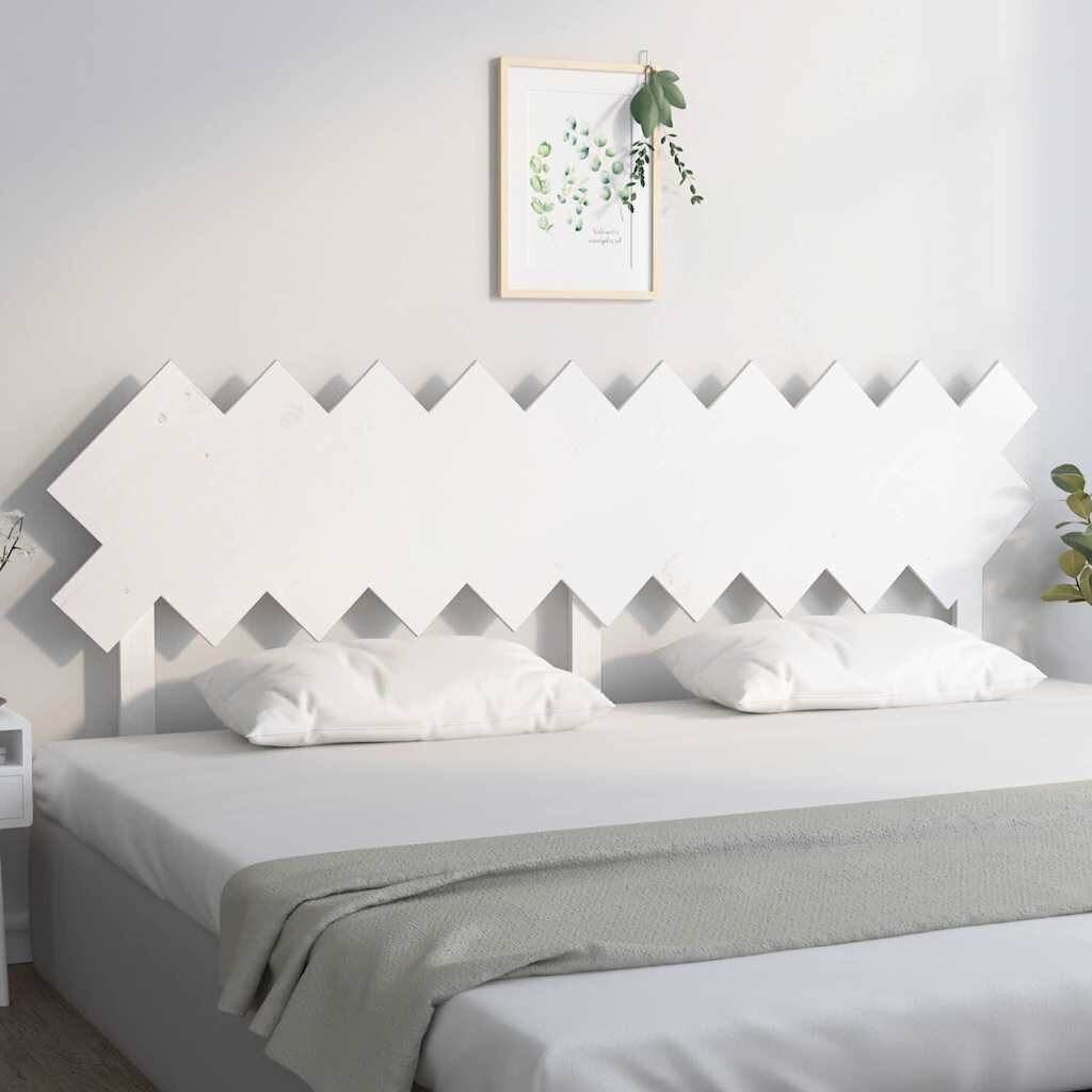 vidaXL Горна табла за легло бяла 196 x 3 x 805 см бор масив