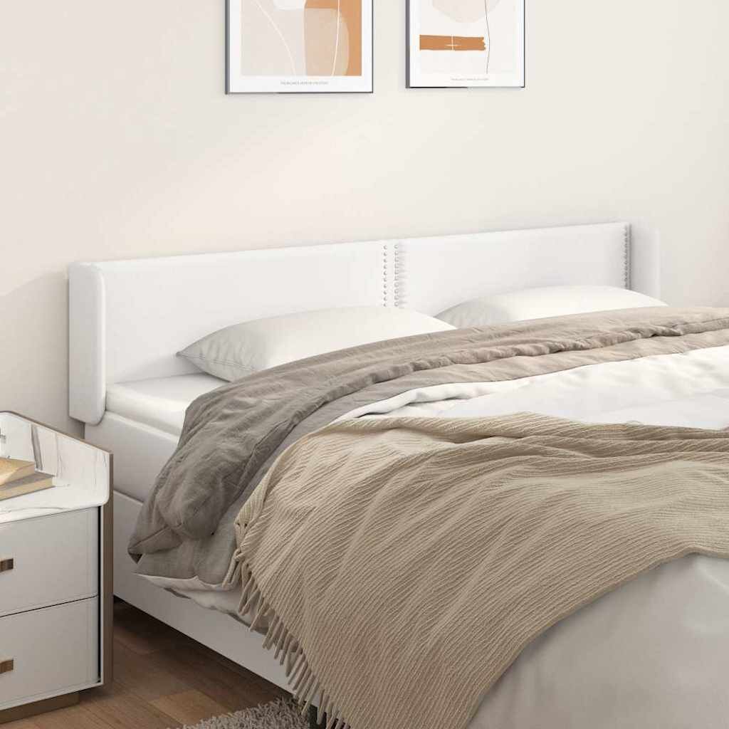 vidaXL Горна табла за легло Бяла 203x16x78/88 см изкуствена кожа