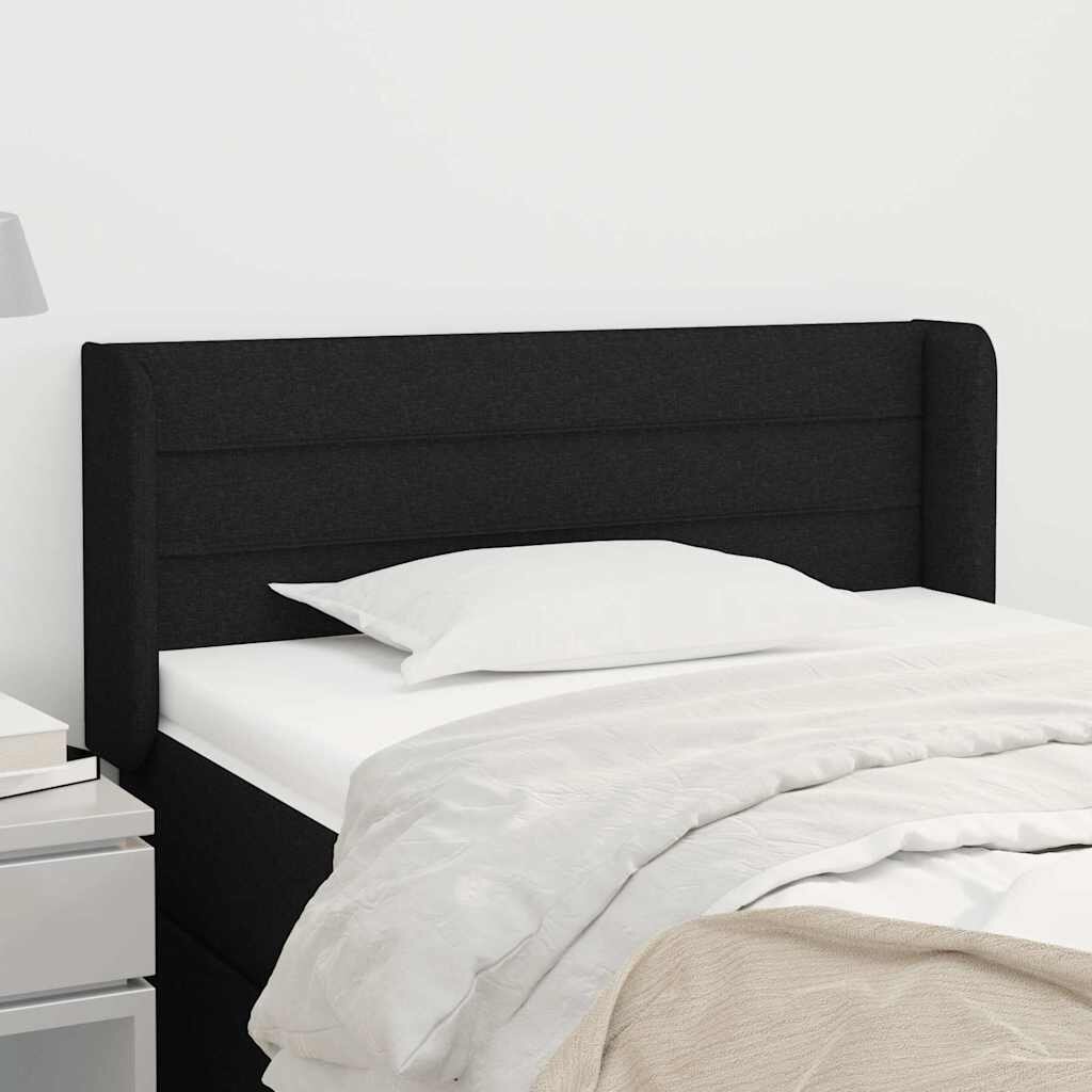 vidaXL Горна табла за легло черна 103x16x78/88 см плат