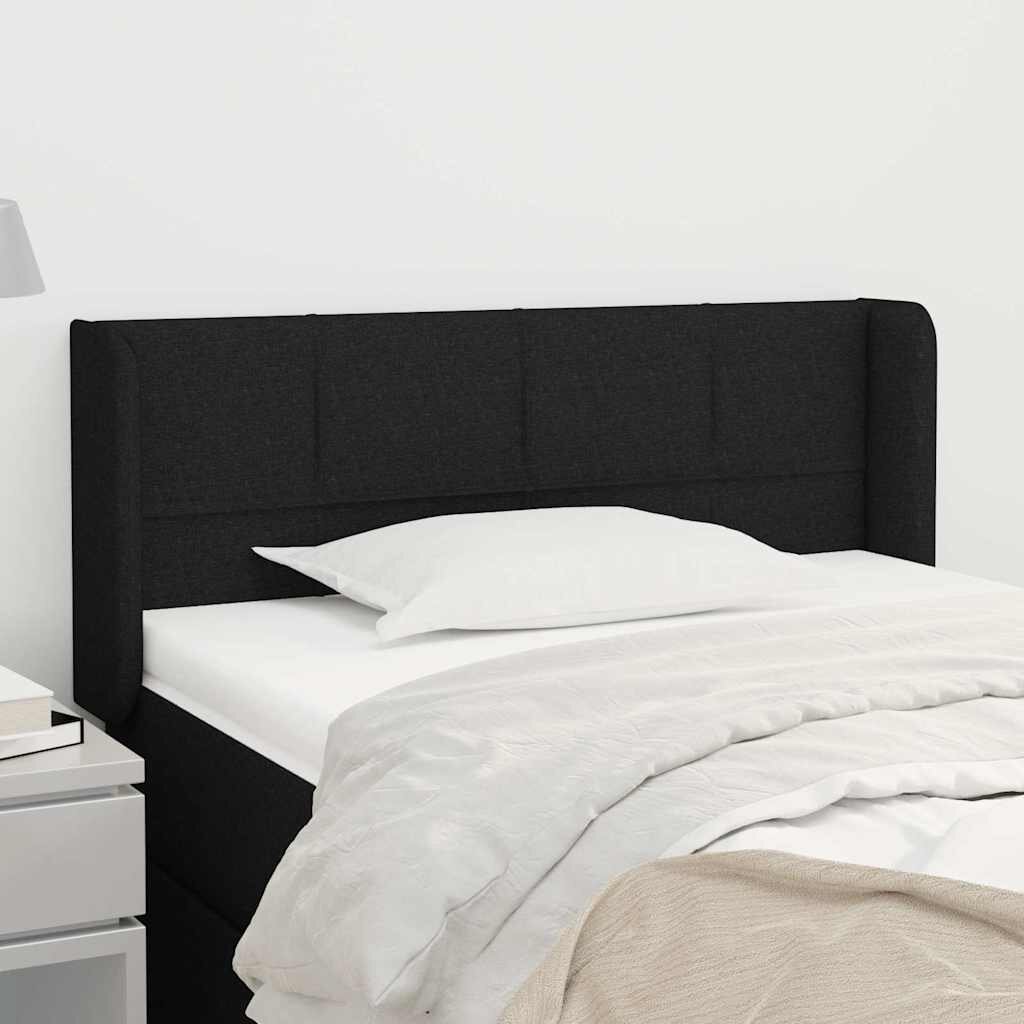 vidaXL Горна табла за легло черна 103x16x78/88 см плат