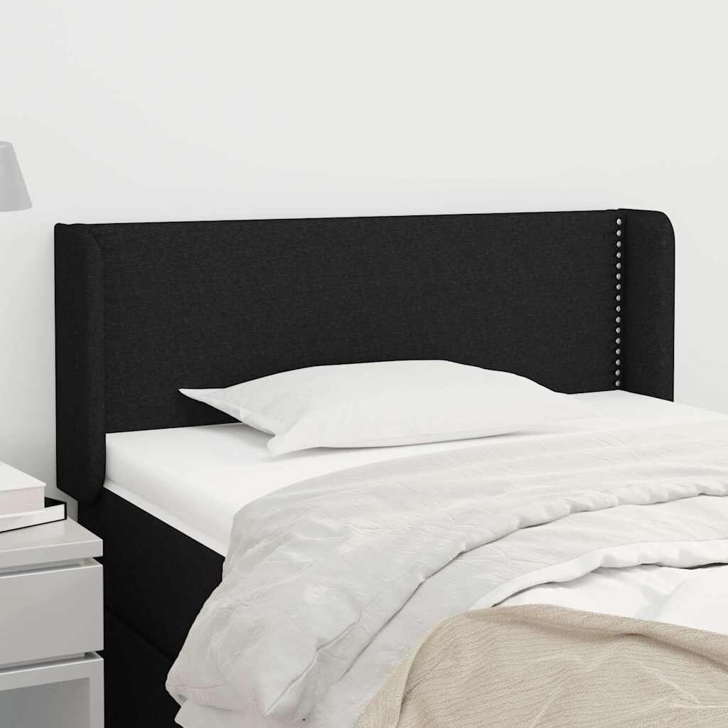 vidaXL Горна табла за легло черна 103x16x78/88 см плат