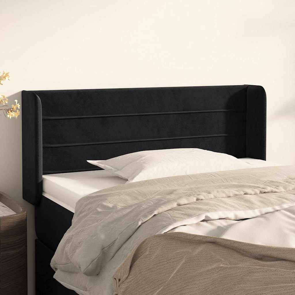 vidaXL Горна табла за легло черна 83x16x78/88 см кадифе