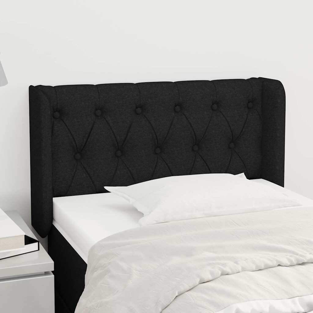 vidaXL Горна табла за легло черна 83x16x78/88 см плат