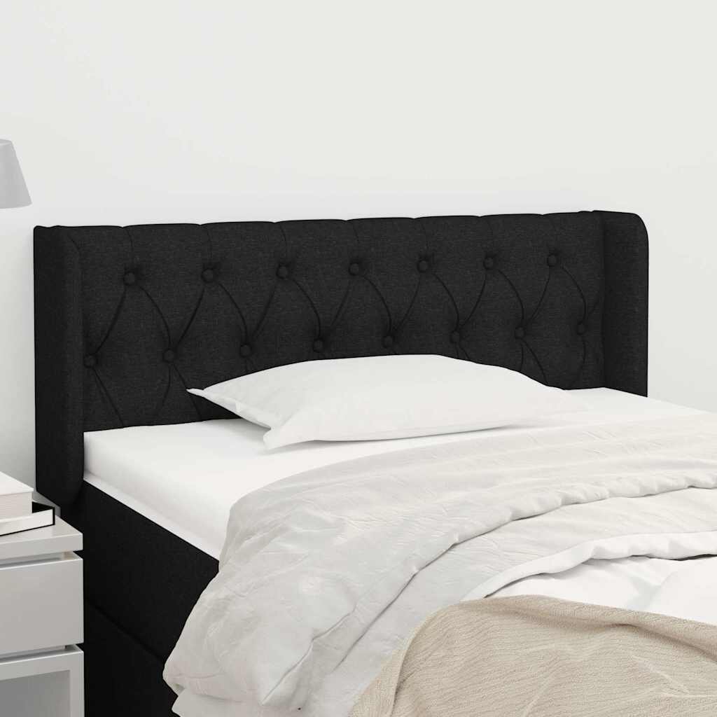 vidaXL Горна табла за легло черна 93 x 16 x 78/88 см плат