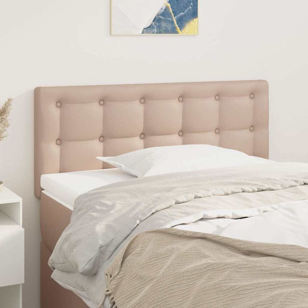 vidaXL Горна табла за легло капучино 90x5x78/88 см изкуствена кожа