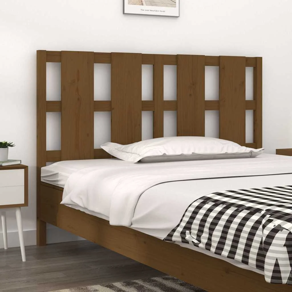 vidaXL Горна табла за легло меденокафява 1255x4x100 см бор масив