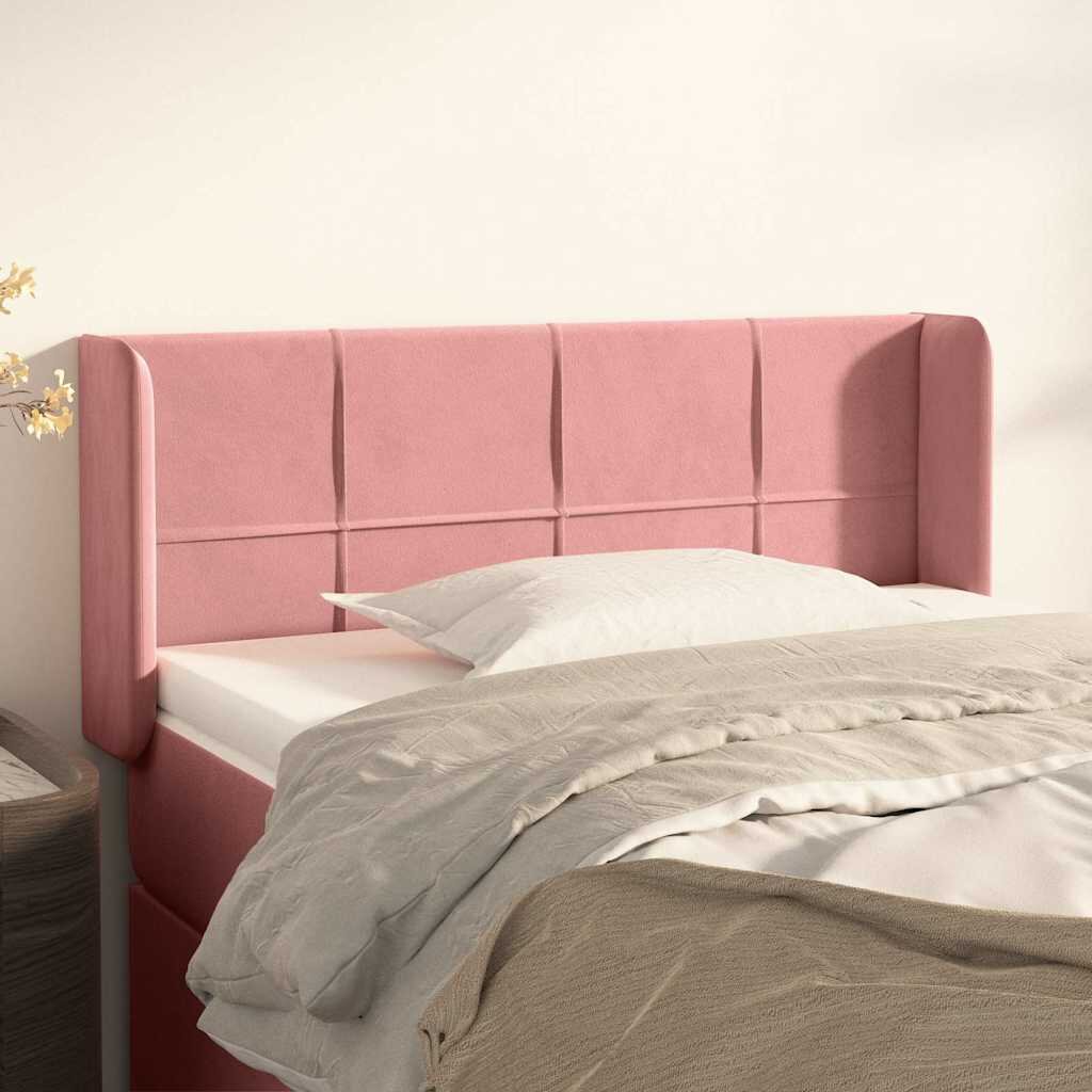 vidaXL Горна табла за легло розова 83x16x78/88 см кадифе