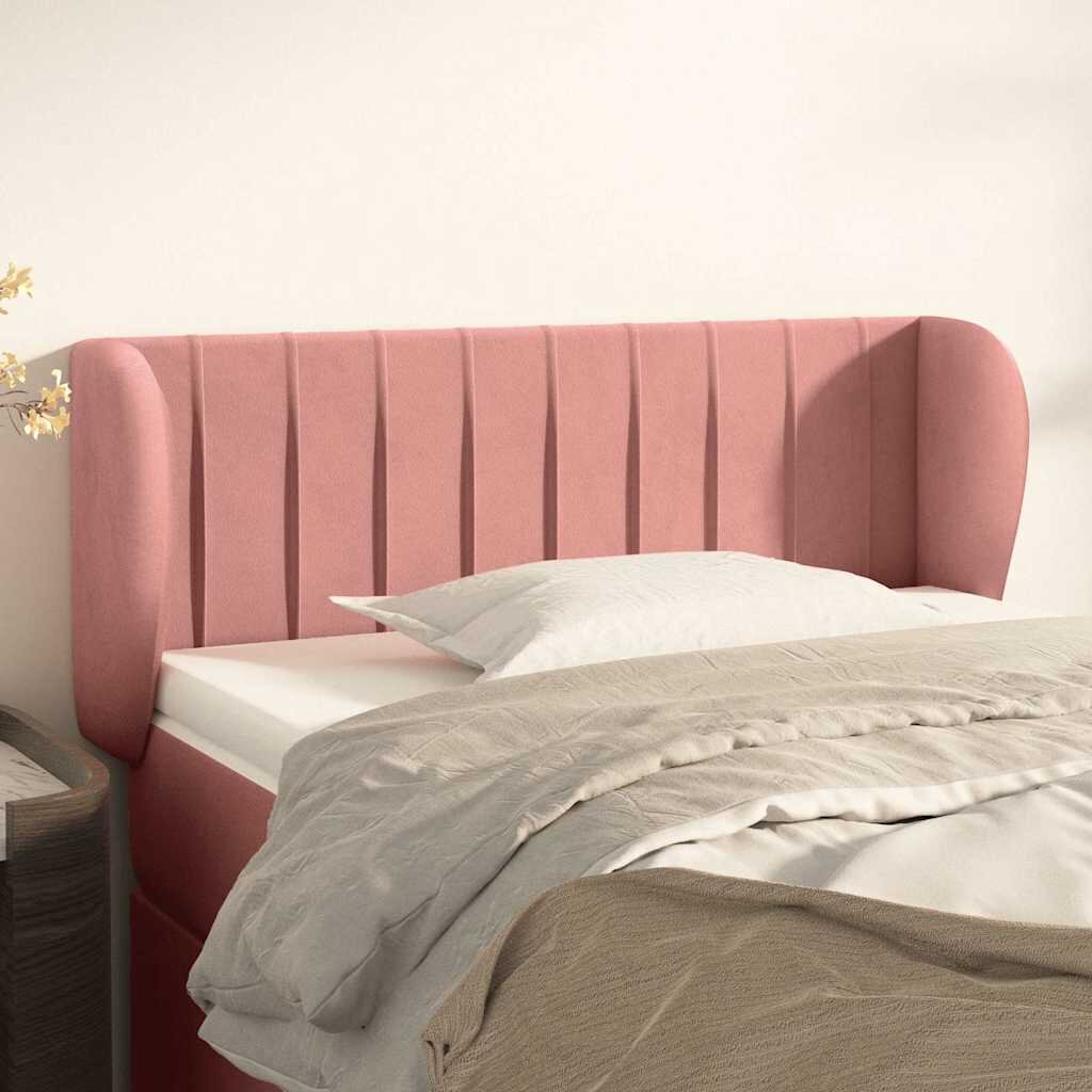 vidaXL Горна табла за легло розова 83x23x78/88 см кадифе