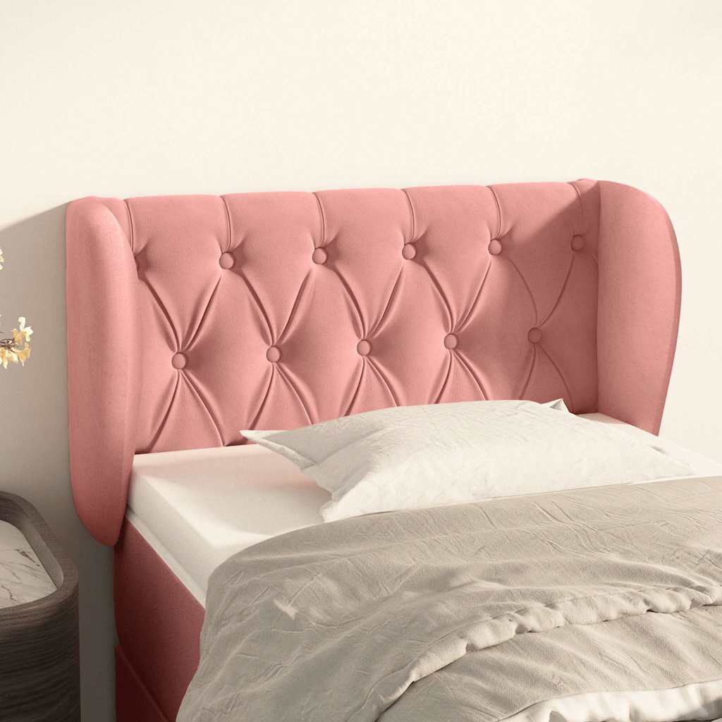 vidaXL Горна табла за легло розова 83x23x78/88 см кадифе