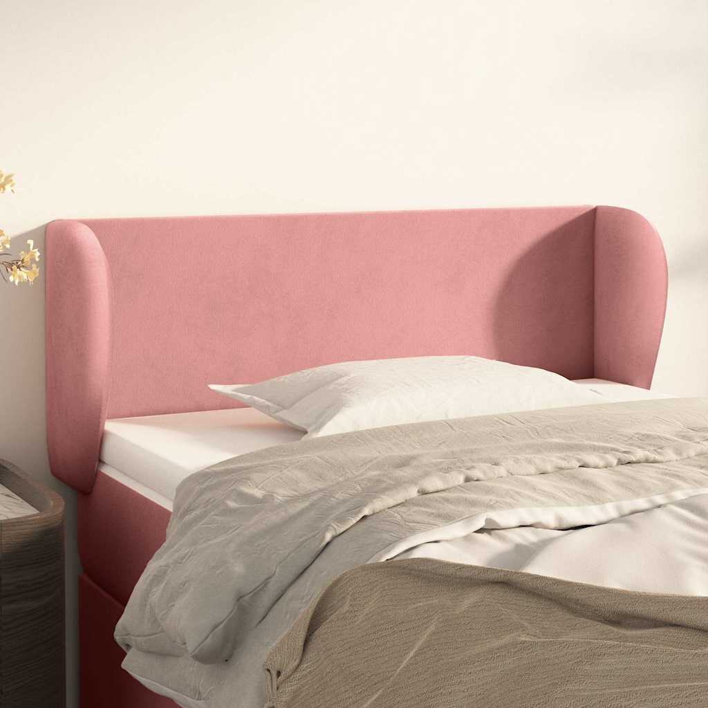 vidaXL Горна табла за легло розова 93x23x78/88 см кадифе