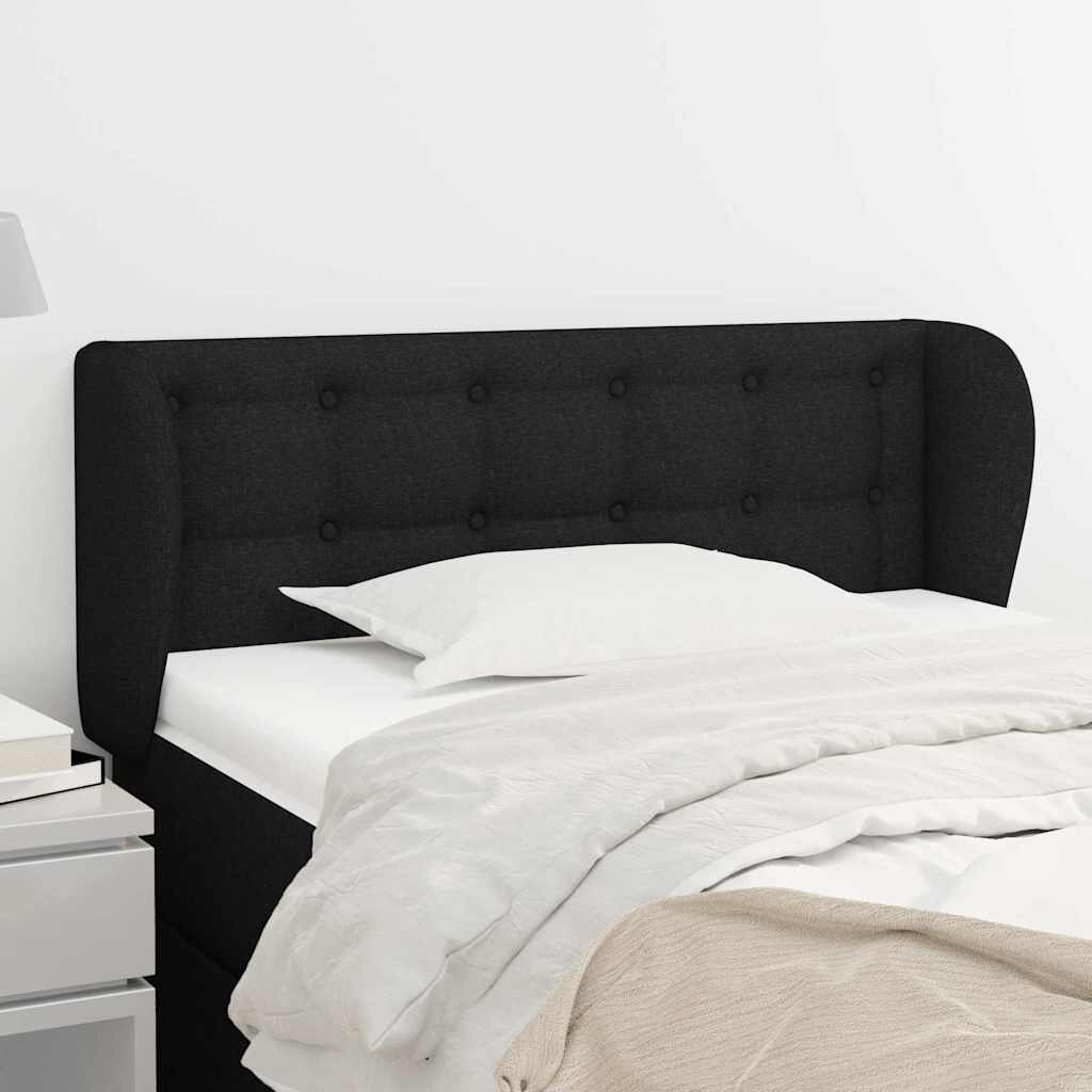 vidaXL Горна табла за легло с уши черна 83x23x78/88 см плат