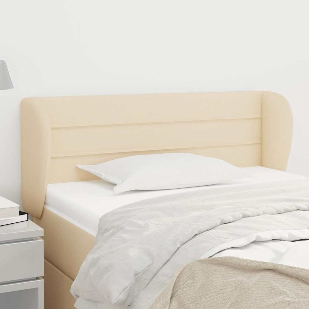 vidaXL Горна табла за легло с уши кремава 93x23x78/88 см плат