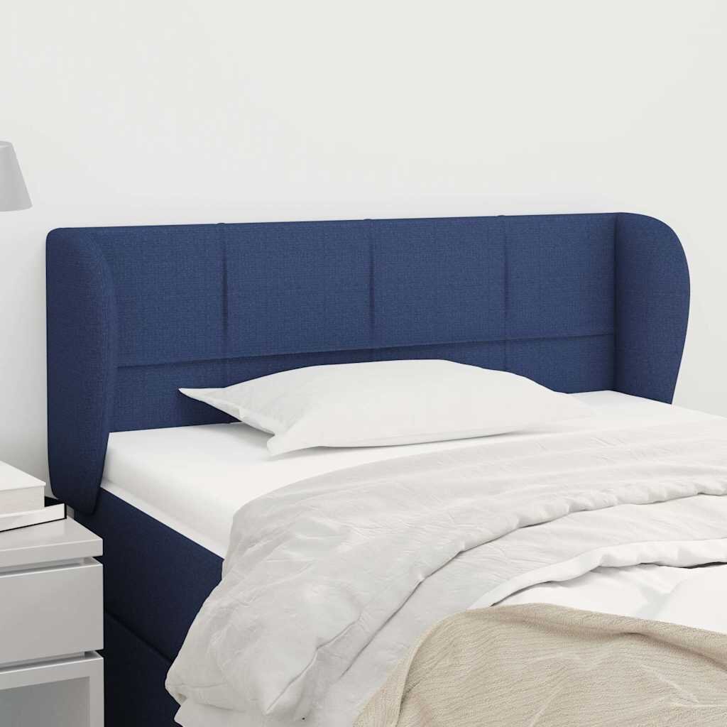 vidaXL Горна табла за легло с уши синя 103x23x78/88 см плат