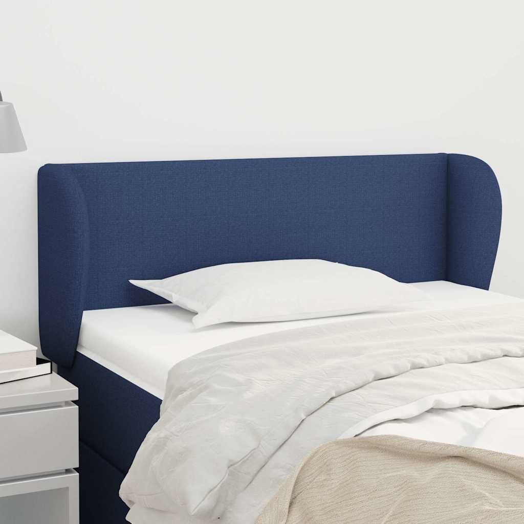 vidaXL Горна табла за легло с уши синя 83x23x78/88 см плат