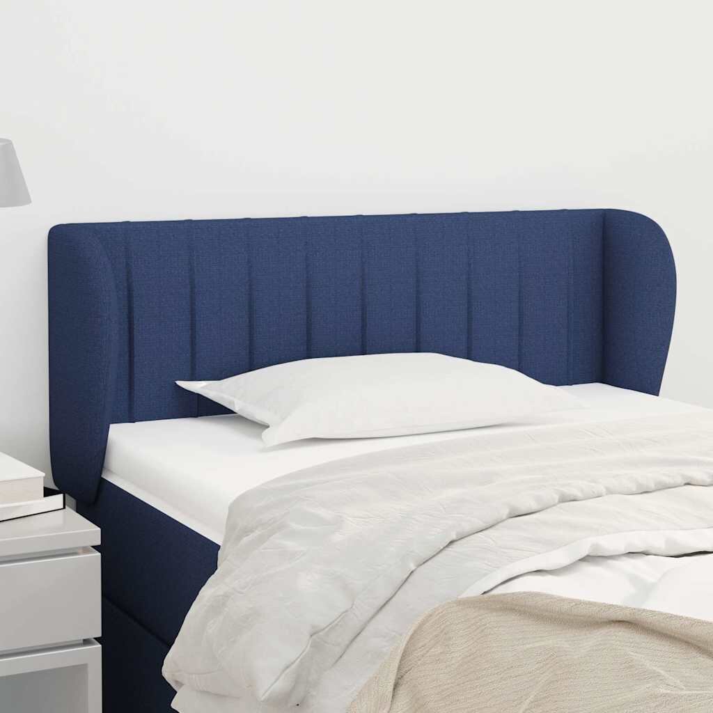 vidaXL Горна табла за легло с уши синя 83x23x78/88 см плат