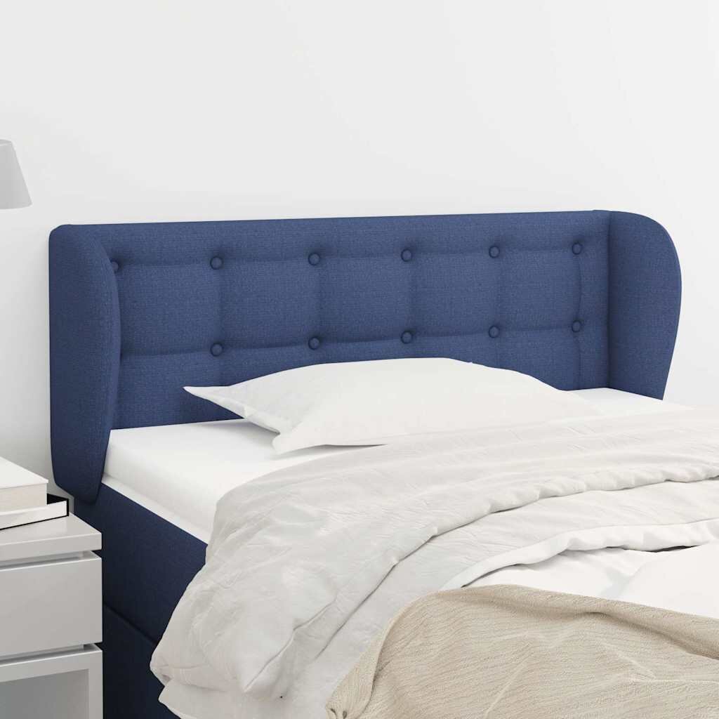 vidaXL Горна табла за легло с уши синя 93x23x78/88 см плат