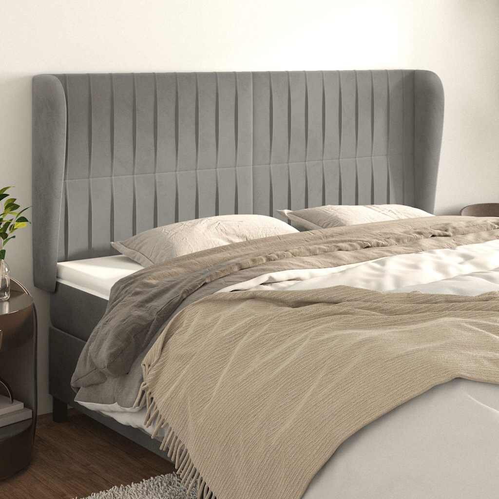 vidaXL Горна табла за легло с уши светлосива183x23x118/128 смкадифе