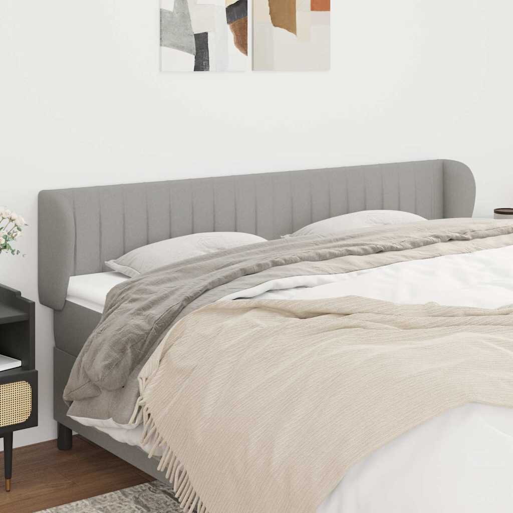vidaXL Горна табла за легло с уши светлосива183x23x78/88 см плат
