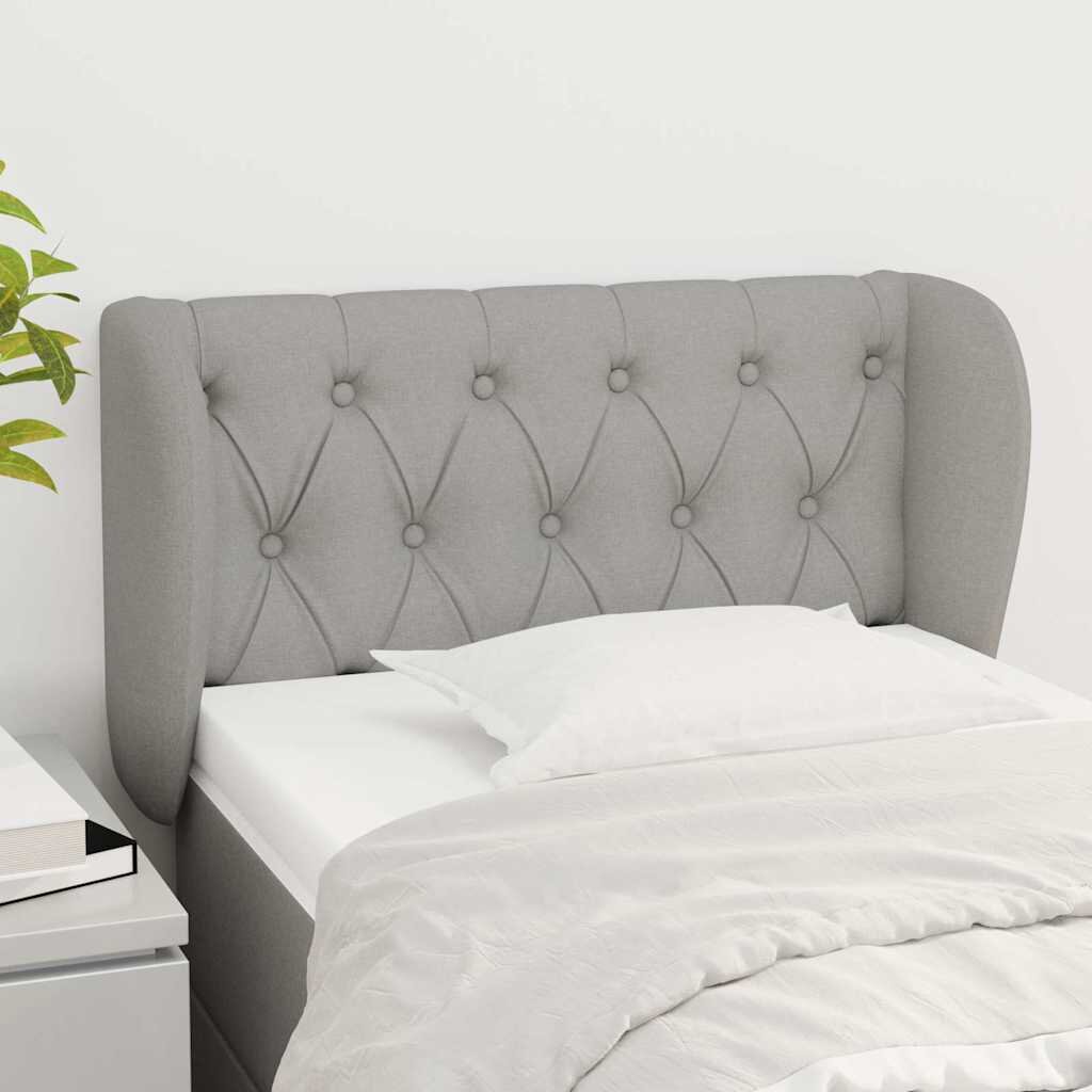 vidaXL Горна табла за легло с уши светлосива83x23x78/88 см плат