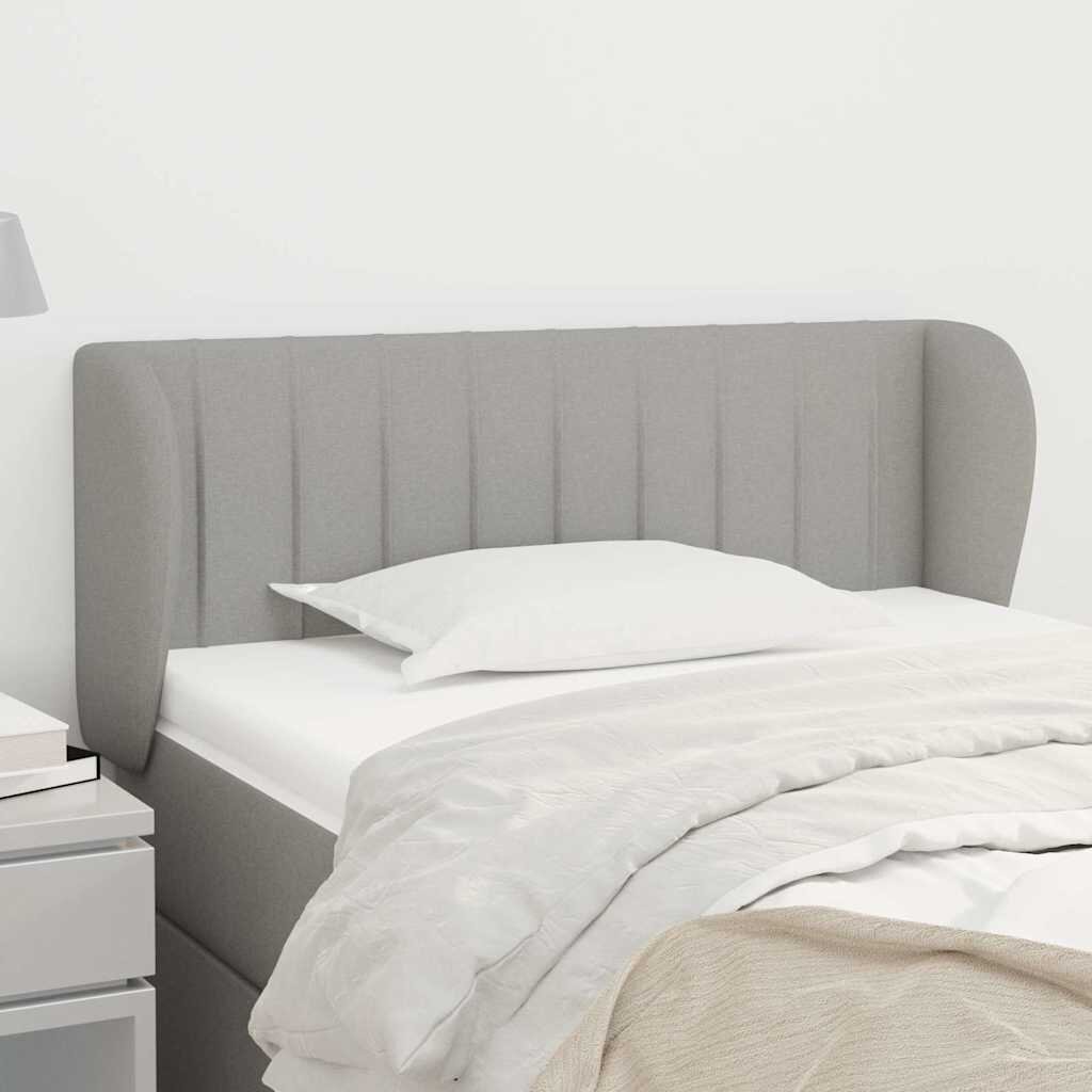 vidaXL Горна табла за легло с уши светлосива83x23x78/88 см плат