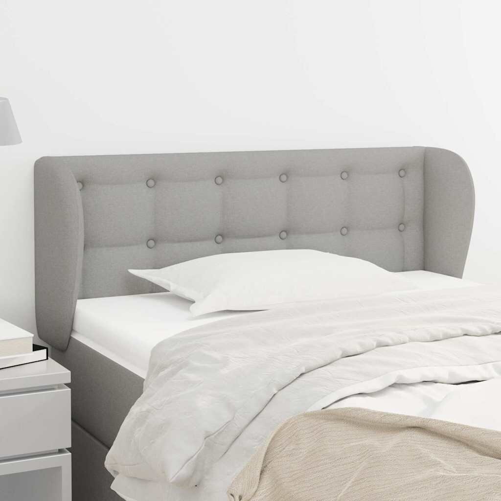 vidaXL Горна табла за легло с уши светлосива93x23x78/88 см плат