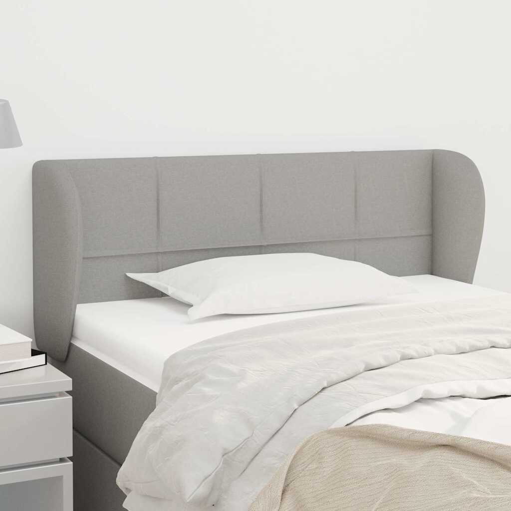 vidaXL Горна табла за легло с уши светлосива93x23x78/88 см плат
