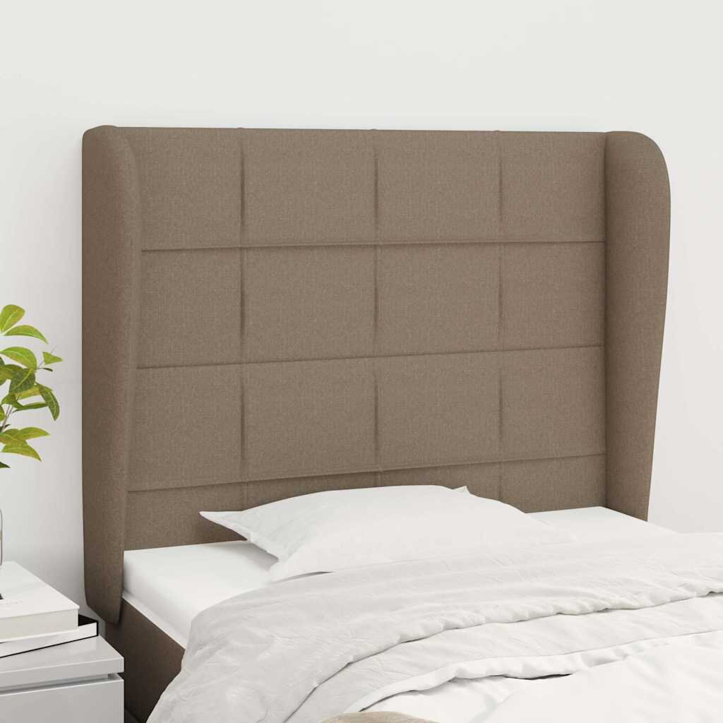 vidaXL Горна табла за легло с уши таупе 103x23x118/128 см плат