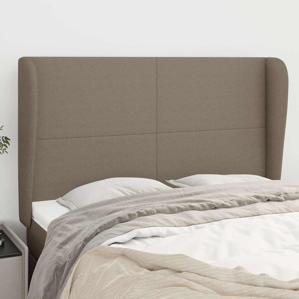 vidaXL Горна табла за легло с уши таупе 147 x 23 x 118/128 см плат
