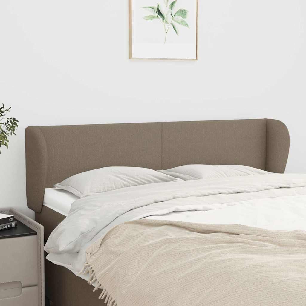 vidaXL Горна табла за легло с уши таупе 147x23x78/88 см плат