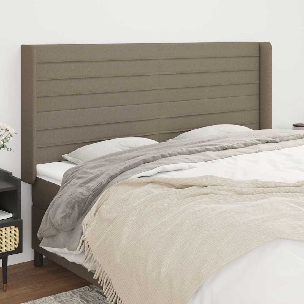 vidaXL Горна табла за легло с уши таупе 183x16x118/128 см плат