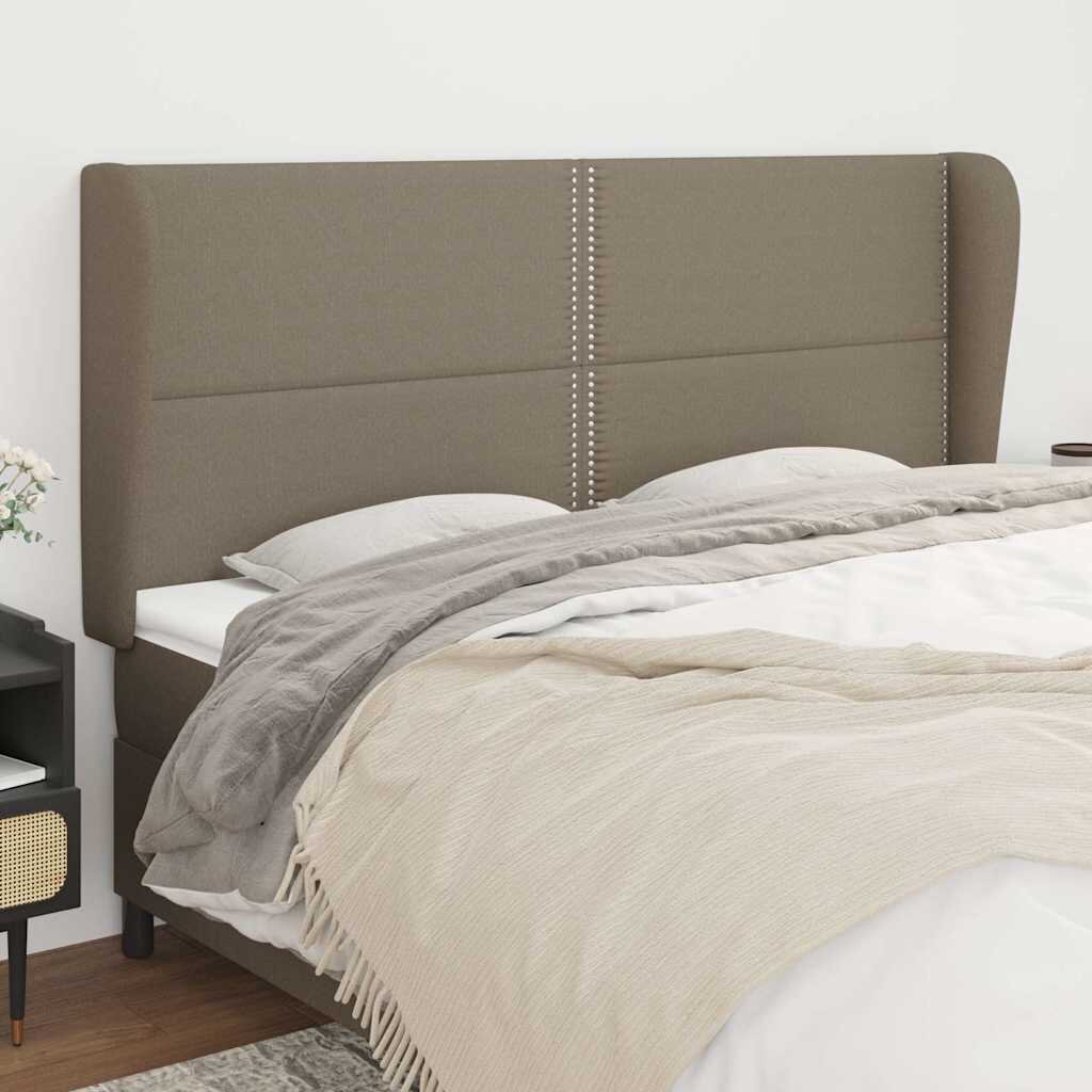 vidaXL Горна табла за легло с уши таупе 183x23x118/128 см плат