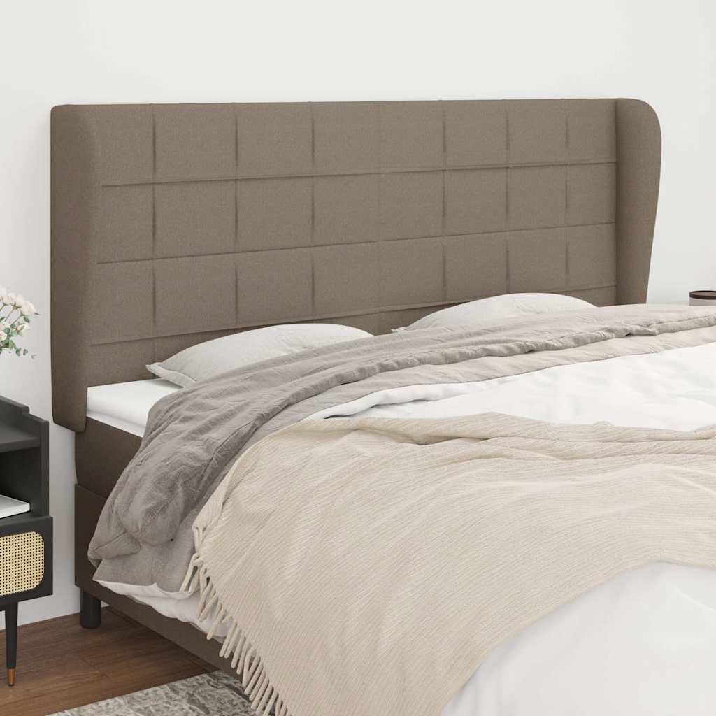 vidaXL Горна табла за легло с уши таупе 183x23x118/128 см плат