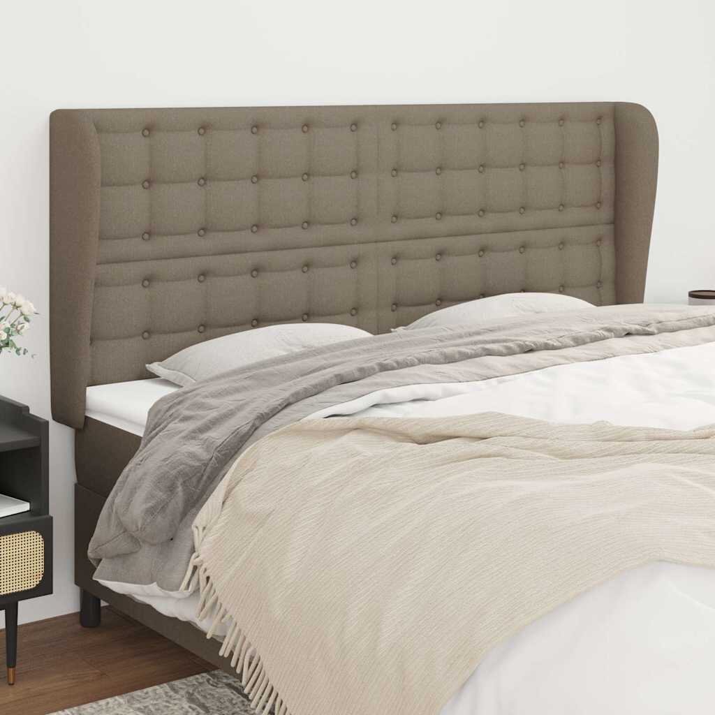 vidaXL Горна табла за легло с уши таупе 183x23x118/128 см плат