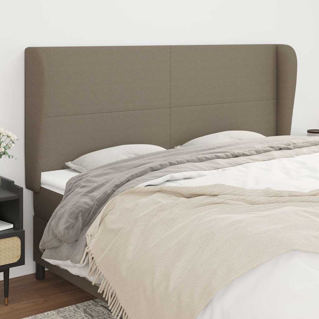 vidaXL Горна табла за легло с уши таупе 183x23x118/128 см плат