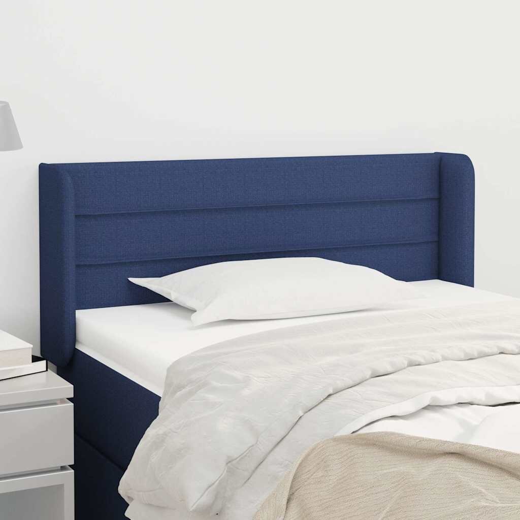 vidaXL Горна табла за легло синя 103x16x78/88 см плат