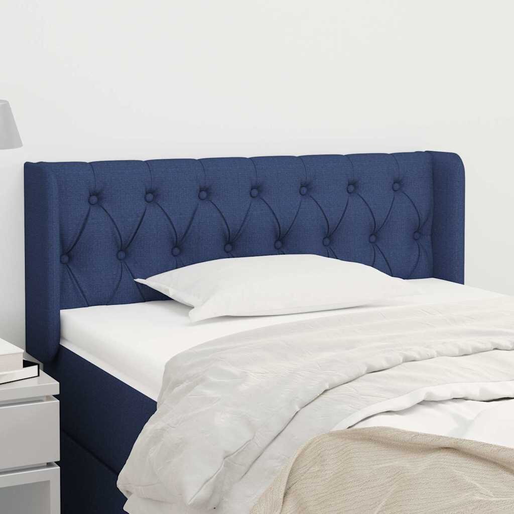 vidaXL Горна табла за легло синя 103x16x78/88 см плат