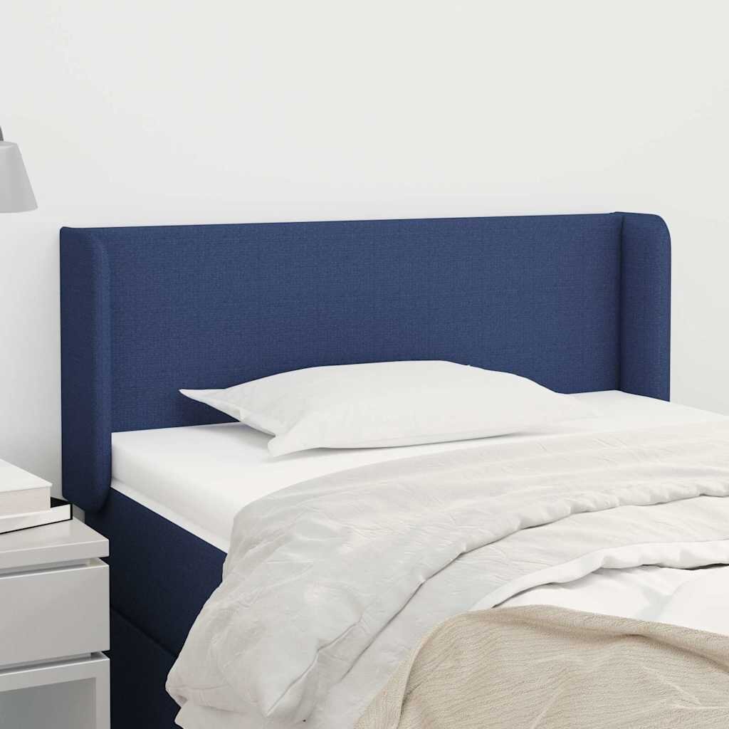 vidaXL Горна табла за легло синя 93x16x78/88 см плат