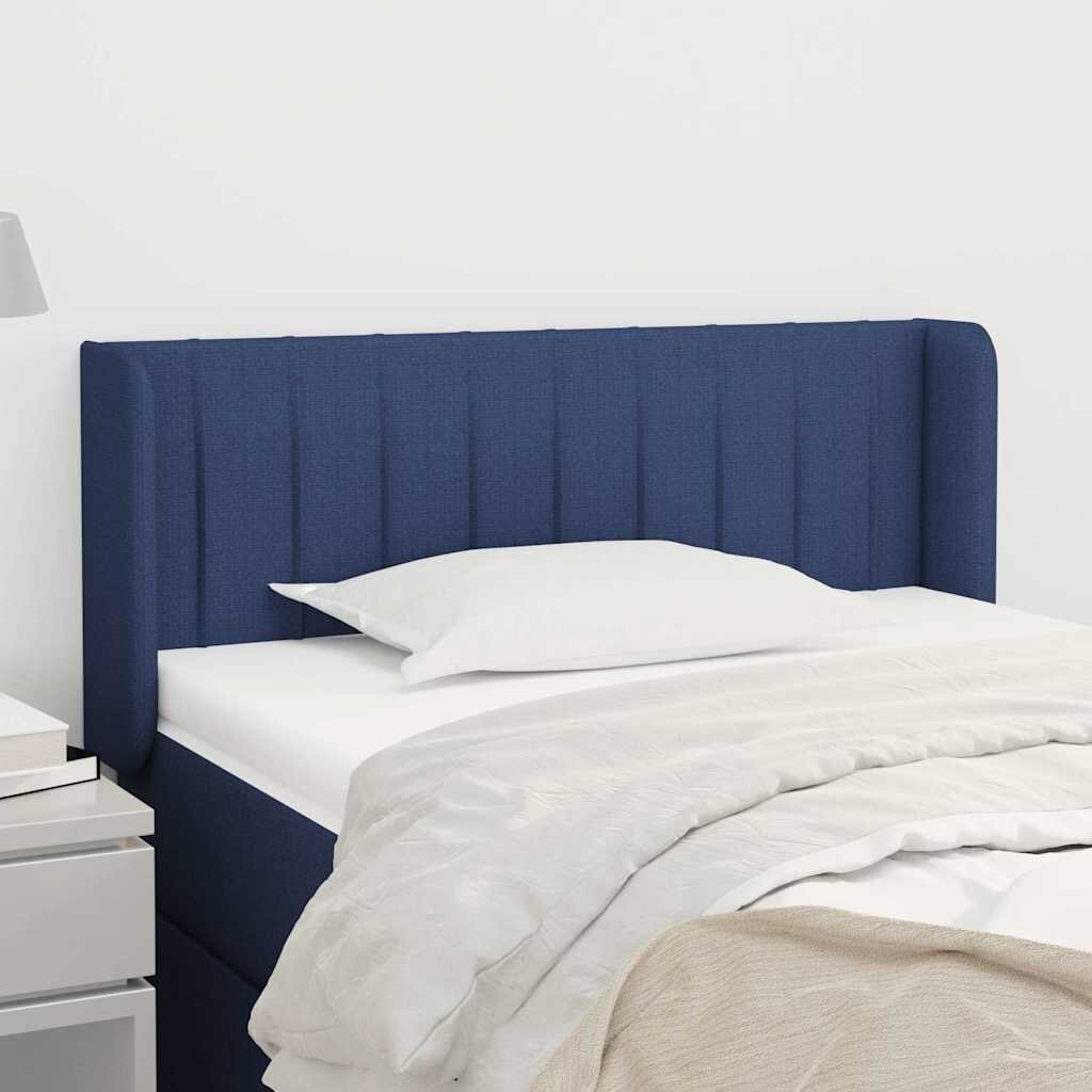 vidaXL Горна табла за легло синя 93x16x78/88 см плат