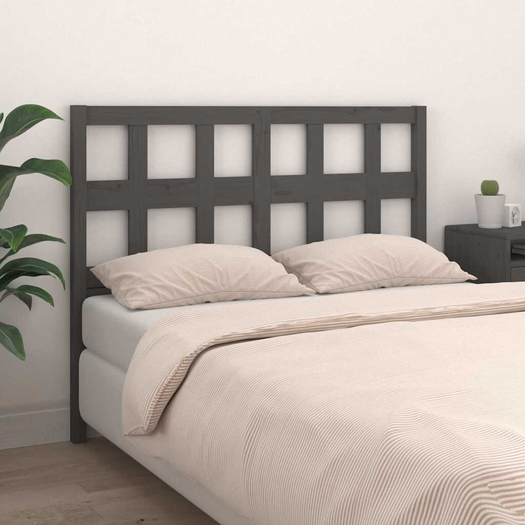 vidaXL Горна табла за легло сива 1655x4x100 см бор масив