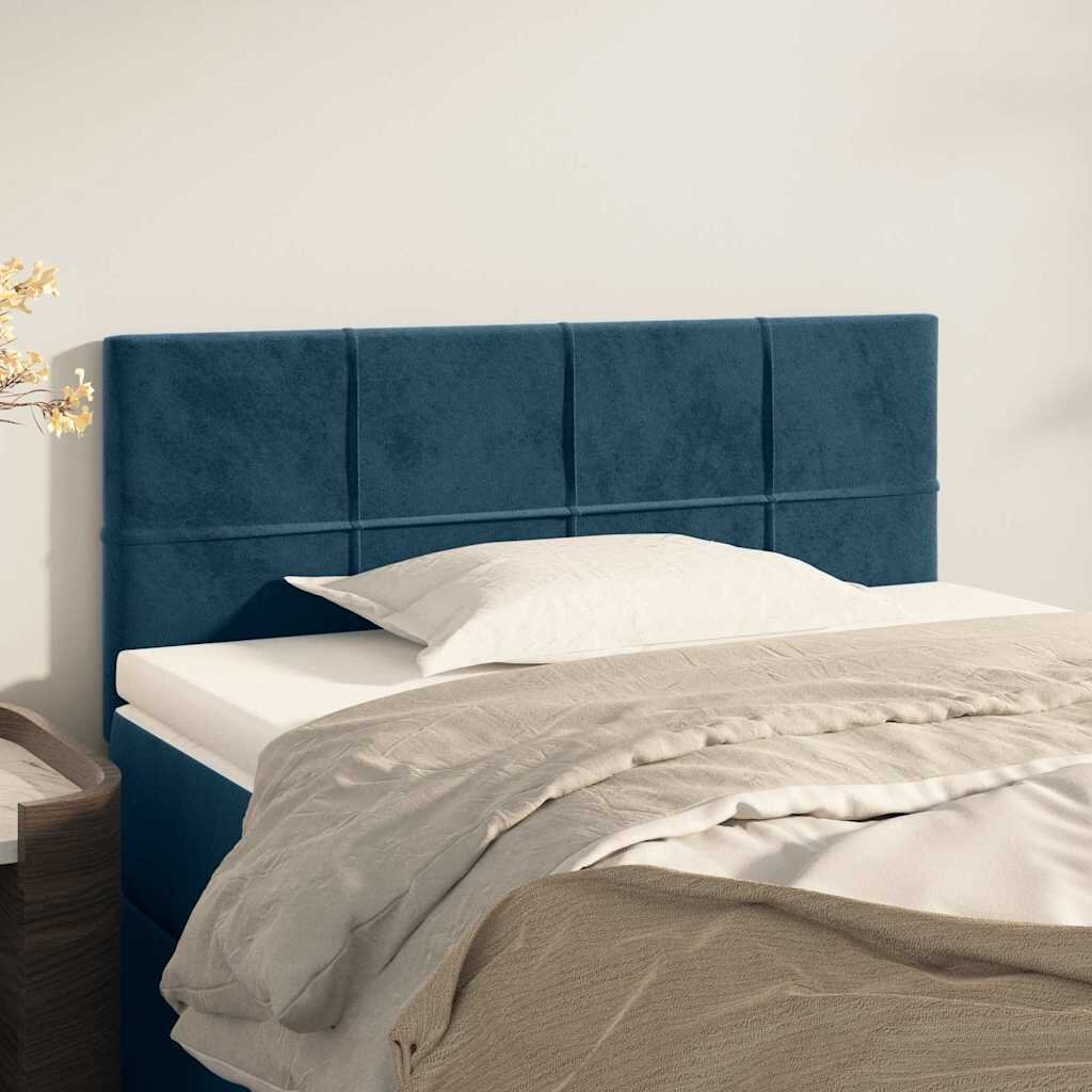 vidaXL Горна табла за легло тъмносиня 100x5x78/88 см кадифе