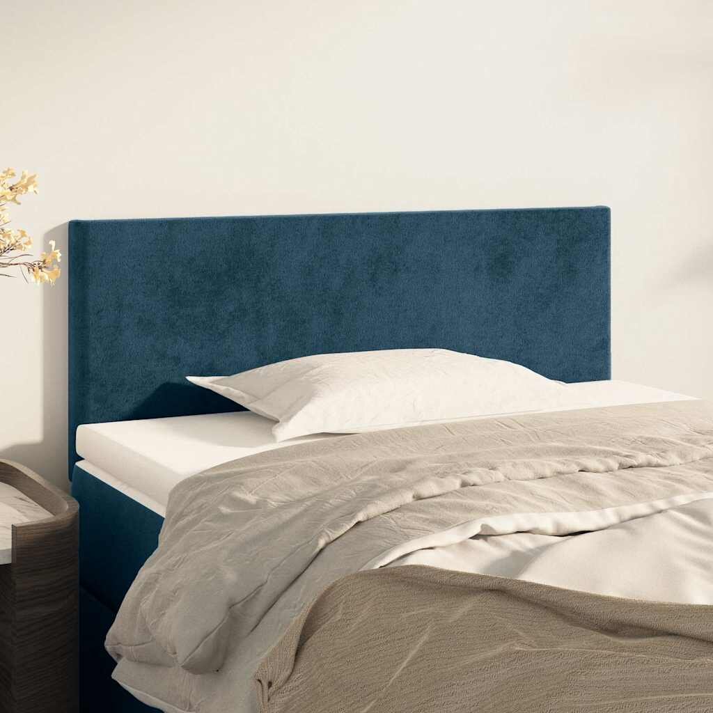 vidaXL Горна табла за легло тъмносиня 100x5x78/88 см кадифе