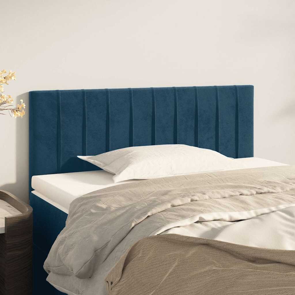 vidaXL Горна табла за легло тъмносиня 80x5x78/88 см кадифе