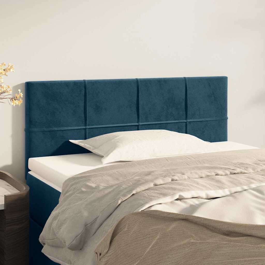 vidaXL Горна табла за легло тъмносиня 80x5x78/88 см кадифе