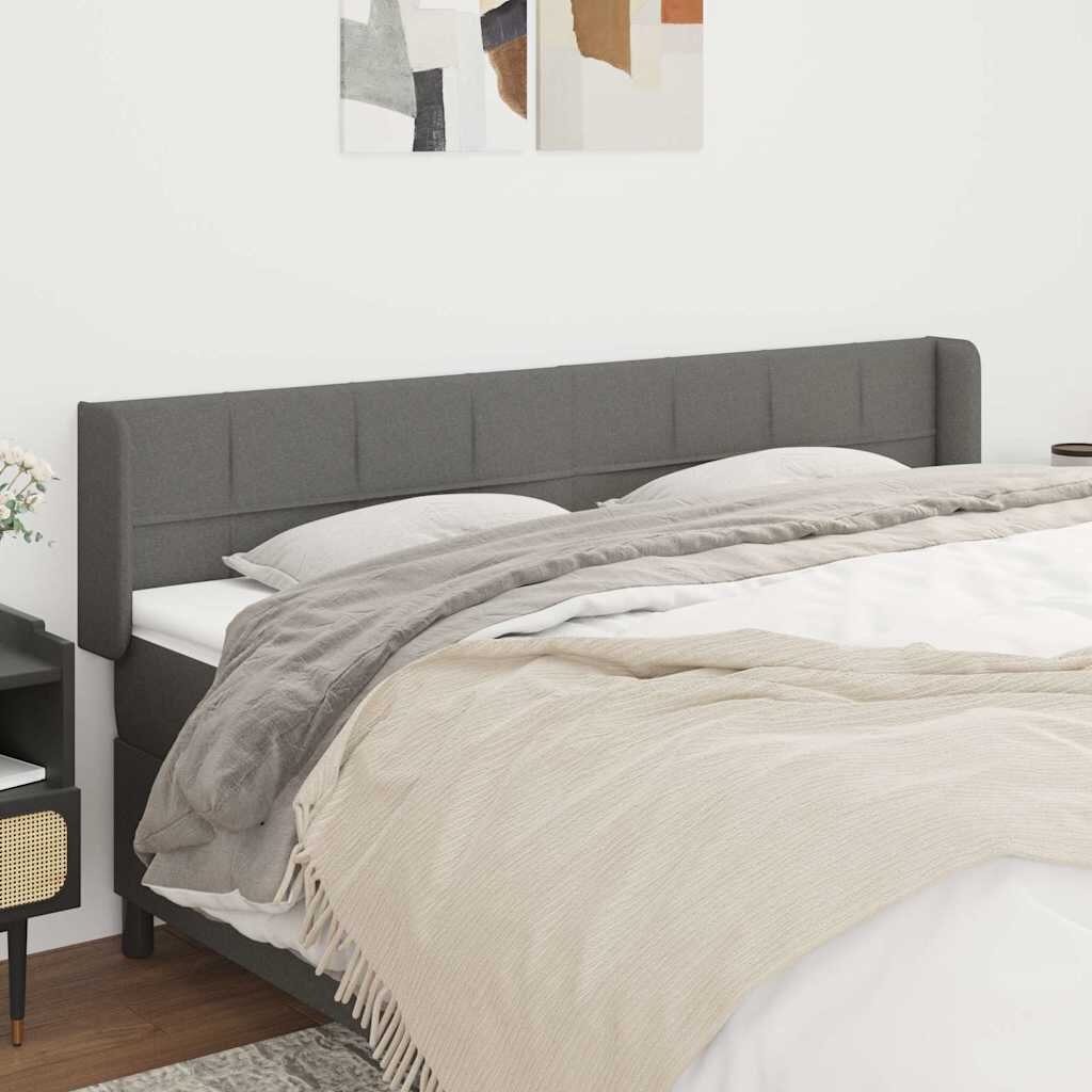 vidaXL Горна табла за легло тъмносива 163x16x78/88 см плат