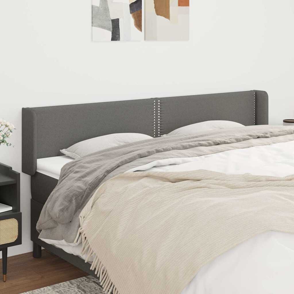 vidaXL Горна табла за легло тъмносива 183x16x78/88 см плат