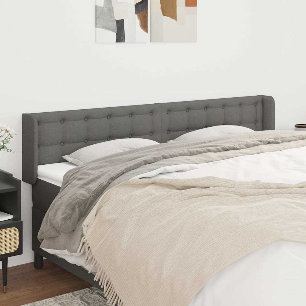 vidaXL Горна табла за легло тъмносива 183x16x78/88 см плат