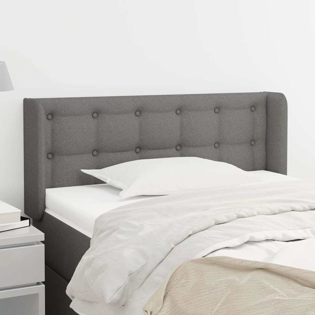 vidaXL Горна табла за легло тъмносива 83x16x78/88 см плат
