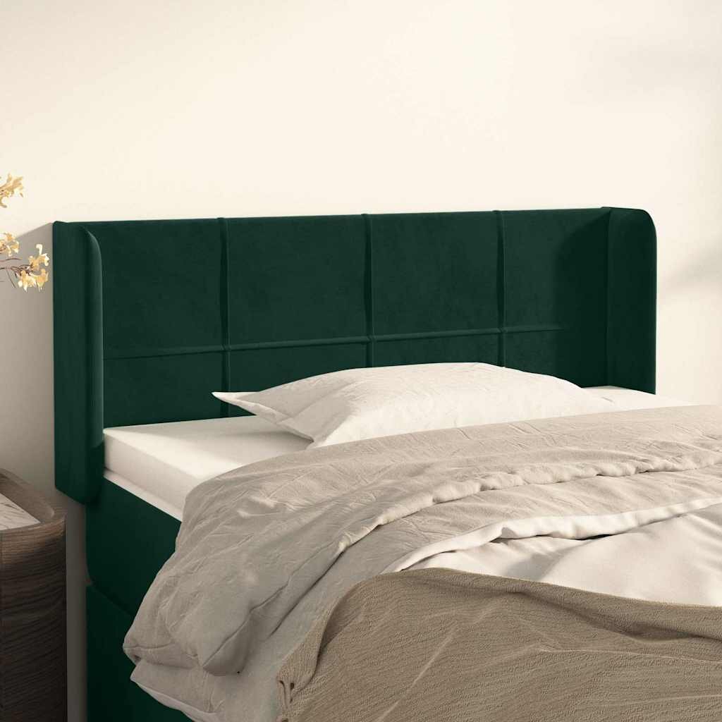 vidaXL Горна табла за легло тъмнозелена 83x16x78/88 см кадифе