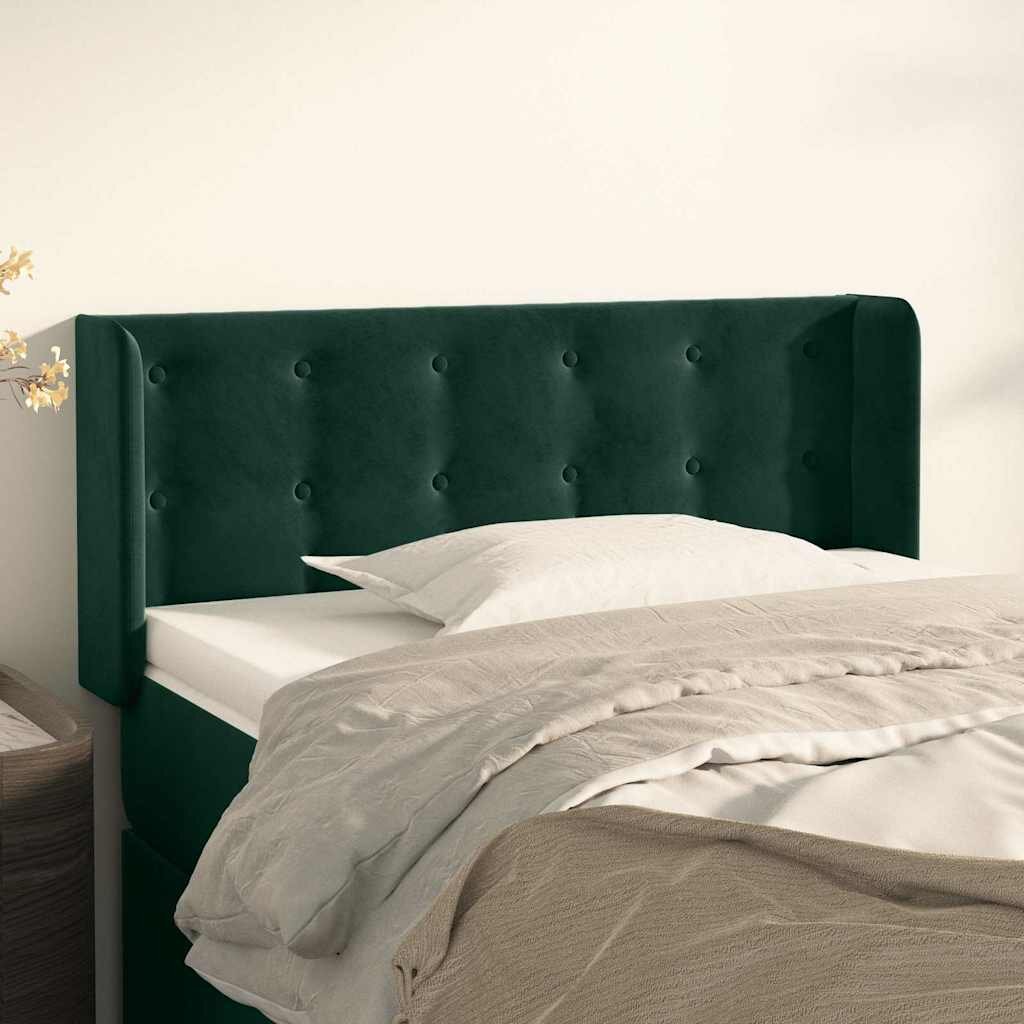 vidaXL Горна табла за легло тъмнозелена 83x16x78/88 см кадифе